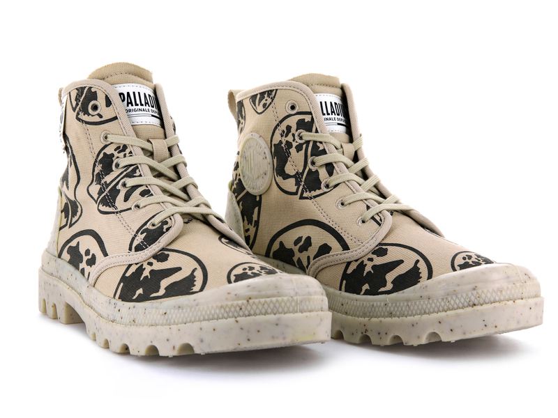 Beige Kids' Palladium Pampa Eco-Versary 75th Boots | 9241MYFNT