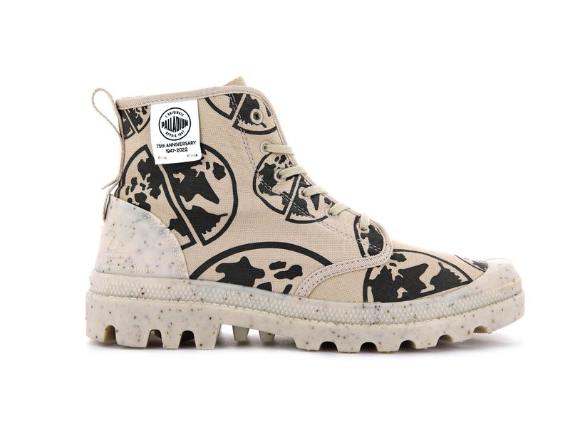 Beige Kids\' Palladium Pampa Eco-Versary 75th Boots | 9241MYFNT