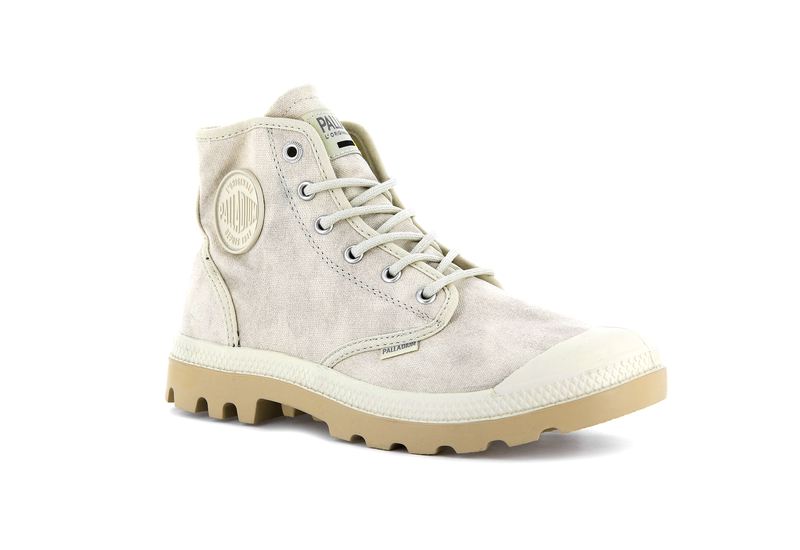 Beige Kids' Palladium Pampa Hi Wax Boots | 2613UQHNM