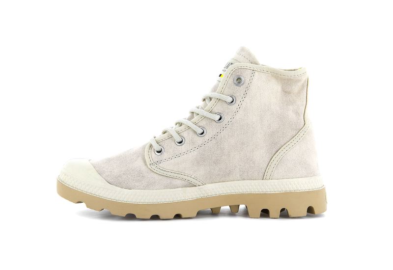 Beige Kids' Palladium Pampa Hi Wax Boots | 2613UQHNM