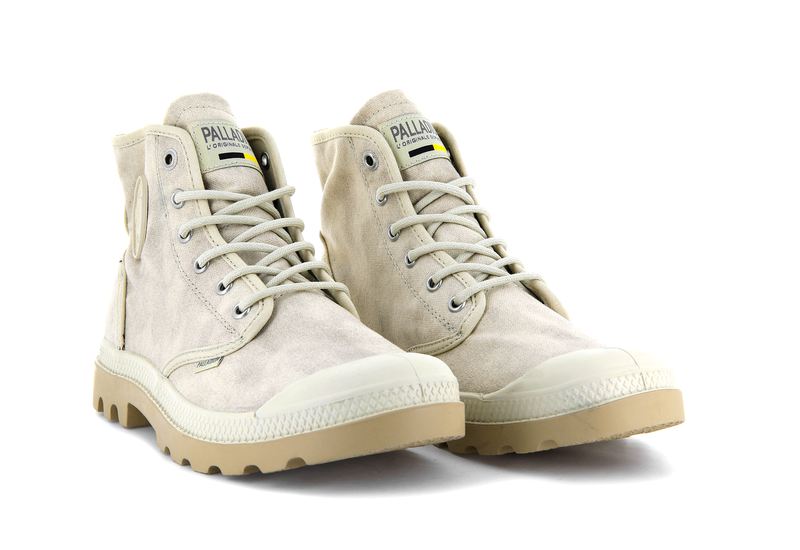 Beige Kids' Palladium Pampa Hi Wax Boots | 2613UQHNM