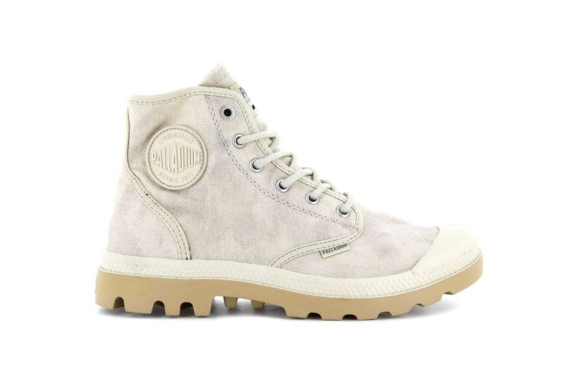 Beige Kids\' Palladium Pampa Hi Wax Boots | 2613UQHNM