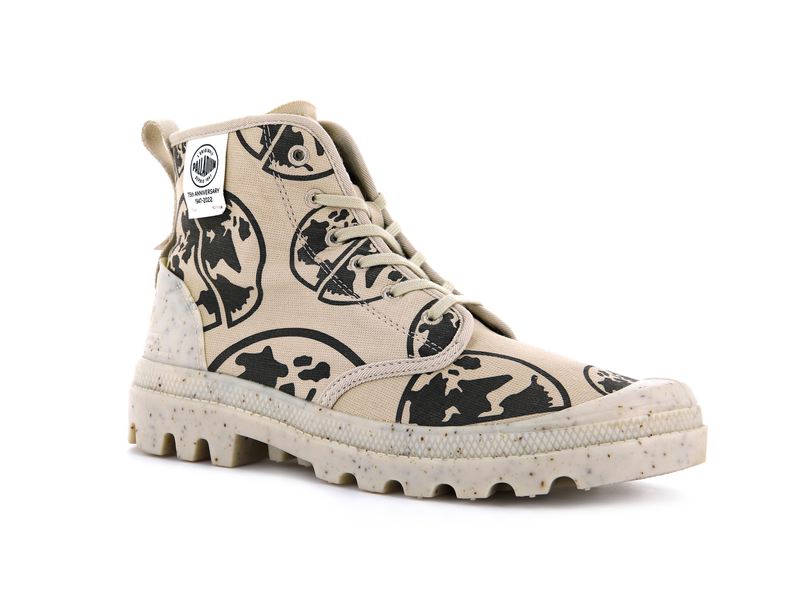 Beige Men's Palladium Pampa Eco-Versary 75th High Tops | 2795GOATI