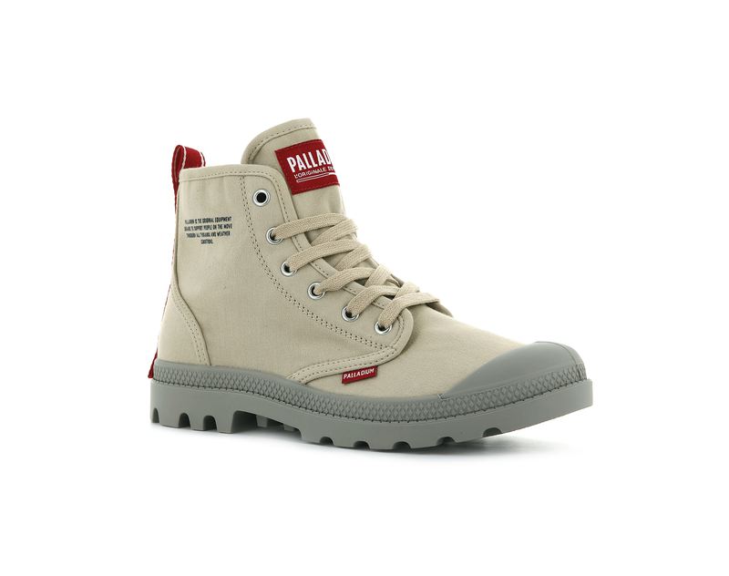 Beige Men's Palladium Pampa Hi Dare Boots | 3124QDISN