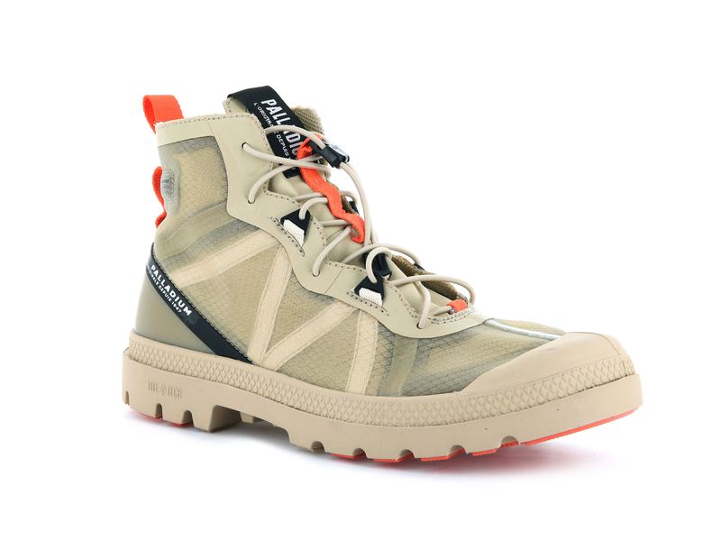 Beige Men's Palladium Travel Lite+ Adventure Boots | 0236JPDUW