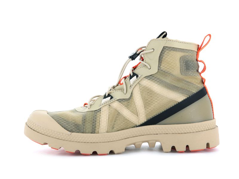 Beige Men's Palladium Travel Lite+ Adventure Boots | 0236JPDUW