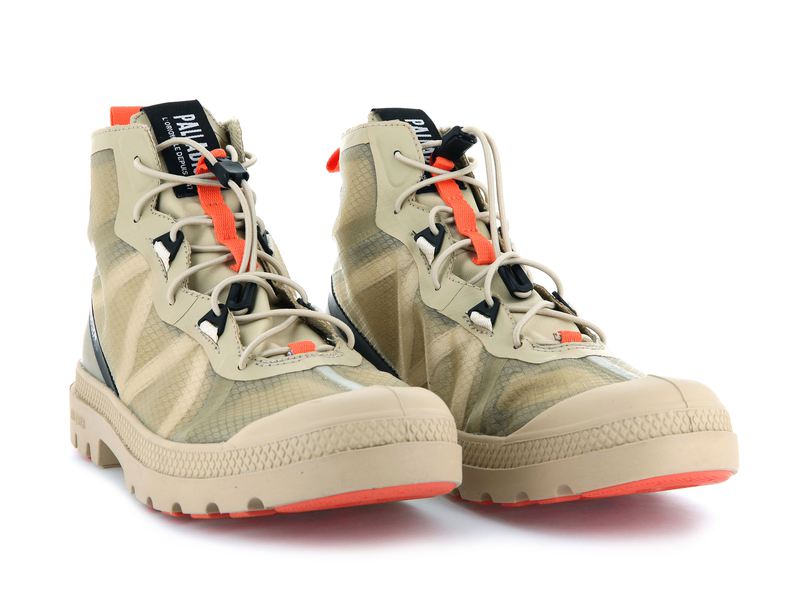 Beige Men's Palladium Travel Lite+ Adventure Boots | 0236JPDUW