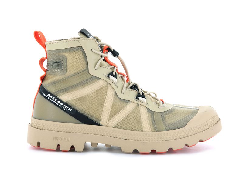 Beige Men\'s Palladium Travel Lite+ Adventure Boots | 0236JPDUW