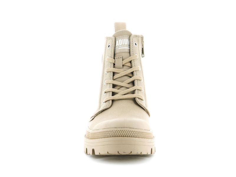 Beige Women's Palladium Pallabase Twill High Tops | 2674JSDFA