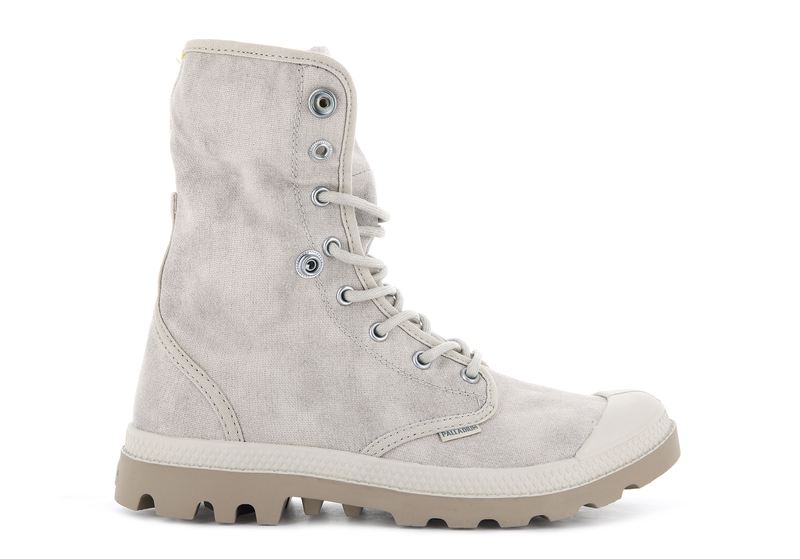 Beige Women's Palladium Pampa Baggy Wax Boots | 4967COWDA