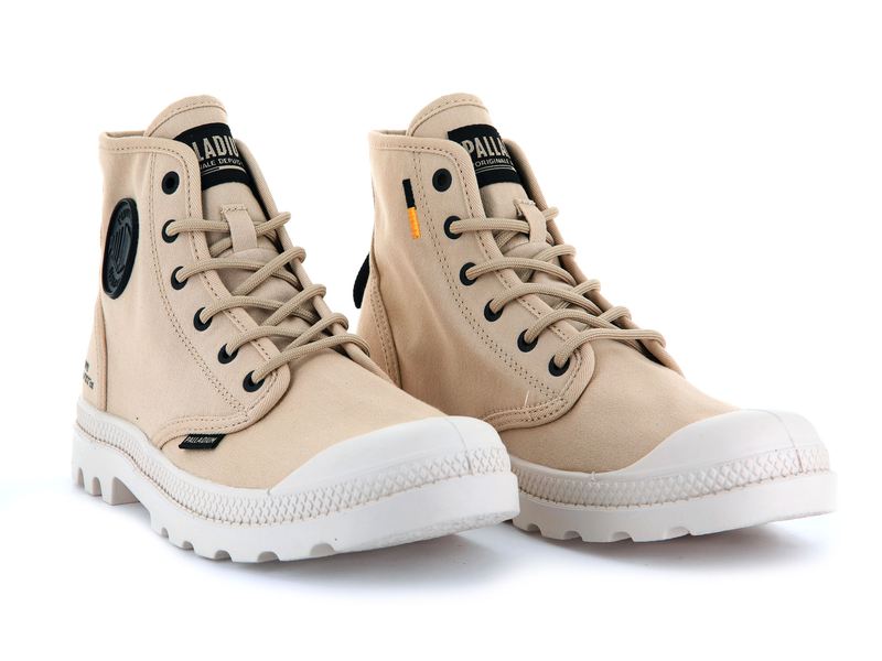 Beige Women's Palladium Pampa Hi Htg Supply Boots | 5496UITLR