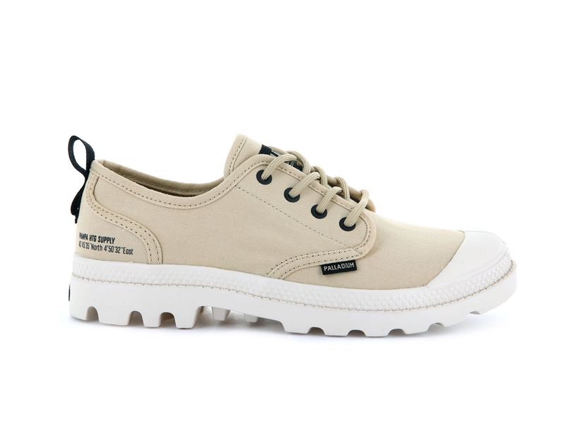 Beige Women\'s Palladium Pampa Oxford Heritage Supply Low Tops | 7216AMPWJ