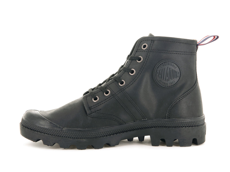 Black Kids' Palladium Pallabrousse 75th Leather Boots | 2138XKBRE