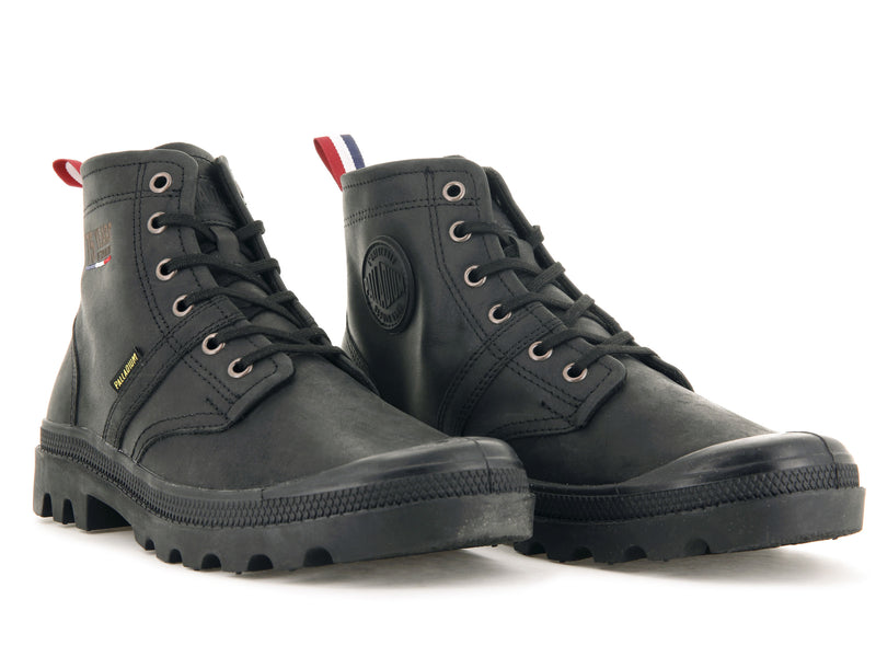 Black Kids' Palladium Pallabrousse 75th Leather Boots | 2138XKBRE