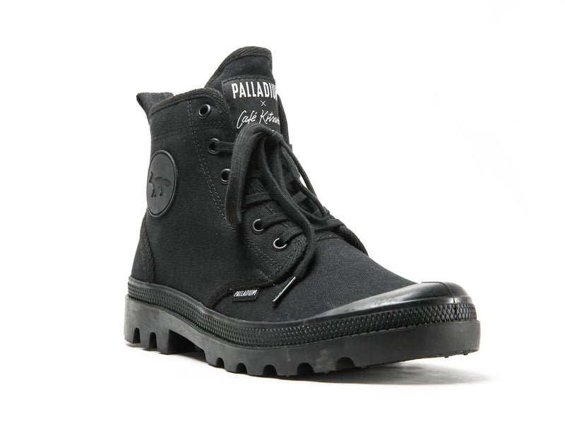 Black Kids' Palladium Pallabrousse X Kitsune High Tops | 9281JOFPN