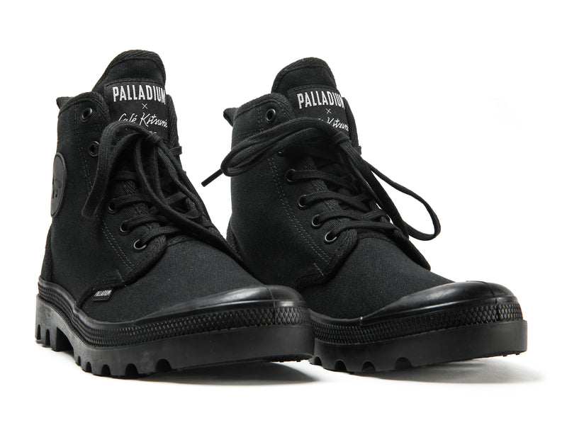 Black Kids' Palladium Pallabrousse X Kitsune High Tops | 9281JOFPN