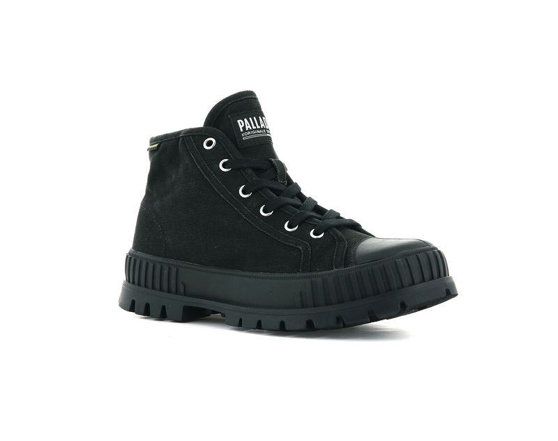 Black Kids' Palladium Pallashock Mid Og High Tops | 6394EMKVY