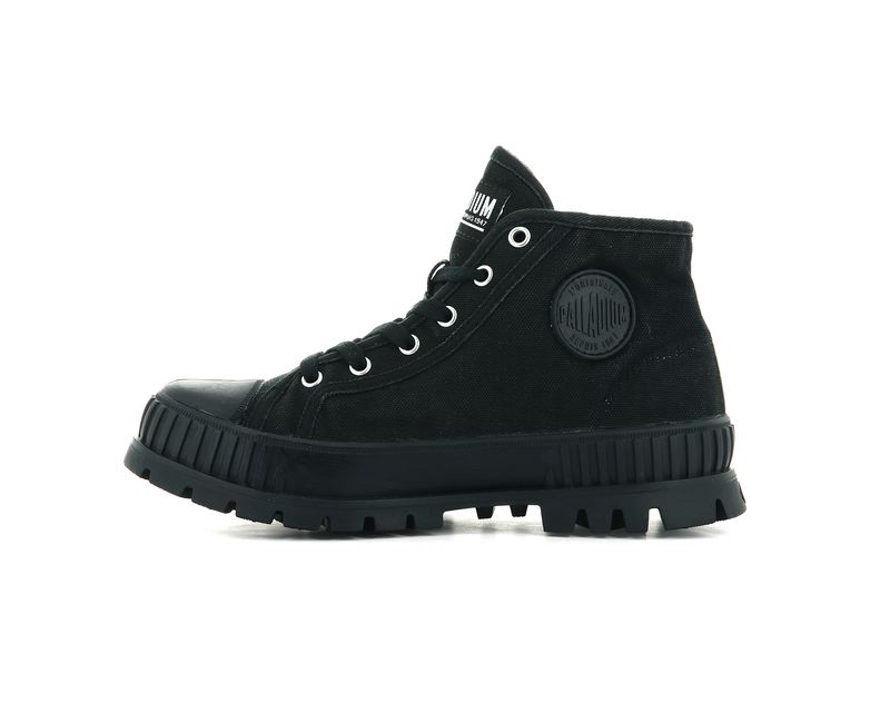 Black Kids' Palladium Pallashock Mid Og High Tops | 6394EMKVY