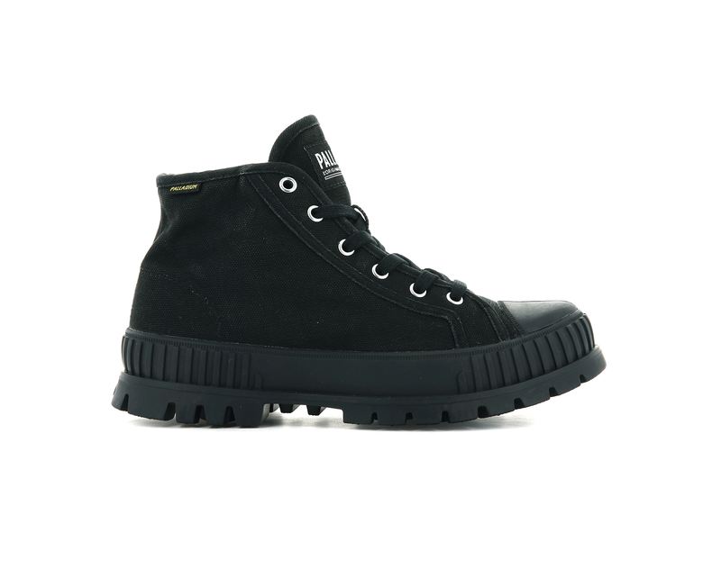 Black Kids\' Palladium Pallashock Mid Og High Tops | 6394EMKVY