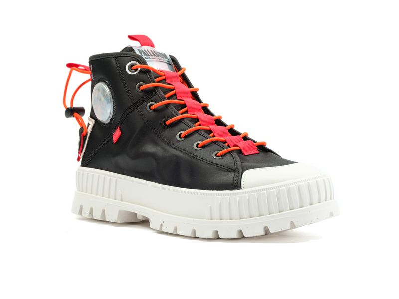 Black Kids' Palladium Pallashock Mid Ticket To Earth High Tops | 4950FJTWL