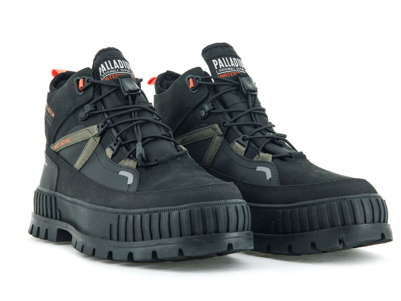 Black Kids' Palladium Pallashock Travel Wp+ Boots | 9827KXELY