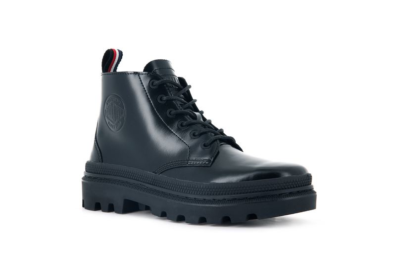 Black Kids' Palladium Pallatrooper Hi-1 Boots | 2563PQMBN