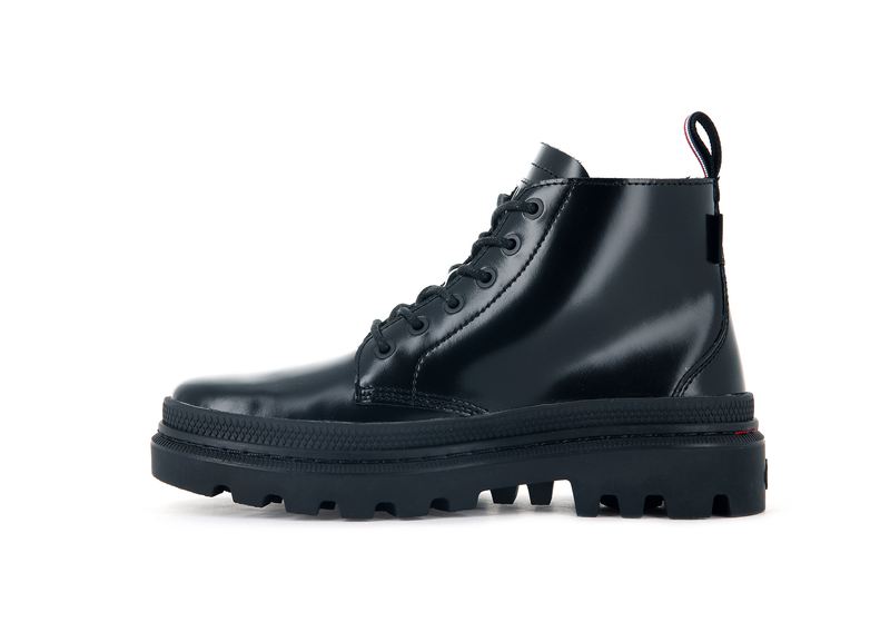 Black Kids' Palladium Pallatrooper Hi-1 Boots | 2563PQMBN