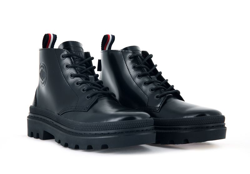 Black Kids' Palladium Pallatrooper Hi-1 Boots | 2563PQMBN