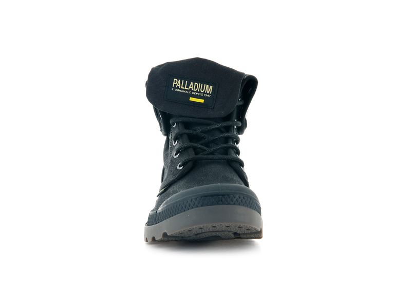 Black Kids' Palladium Pampa Baggy Wax Boots | 2483QBYIE