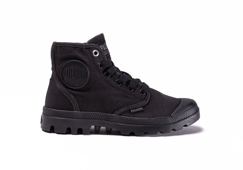 Black Kids\' Palladium Pampa Hi V Boots | 0653HQATY