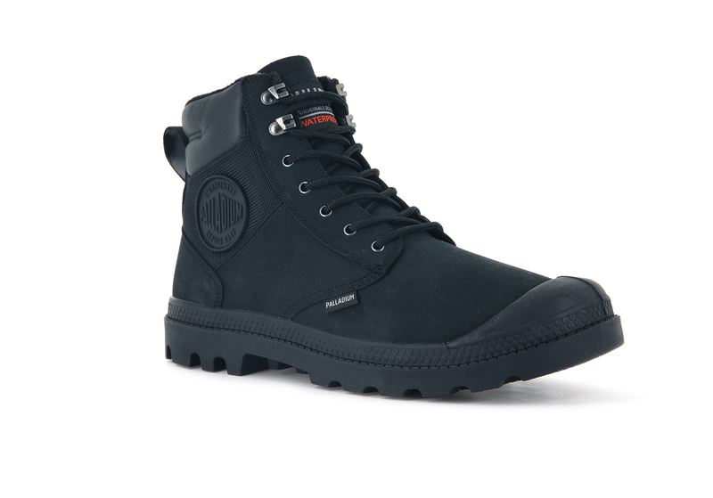 Black Kids' Palladium Pampa Shield Wp+ Lux Boots | 6045HPFRZ