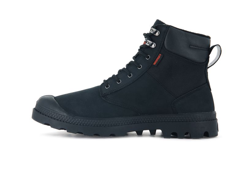 Black Kids' Palladium Pampa Shield Wp+ Lux Boots | 6045HPFRZ