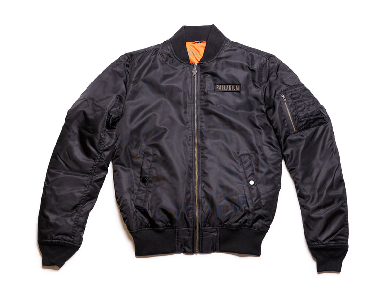 Black Men\'s Palladium City Flight Jackets | 0679OUZWM