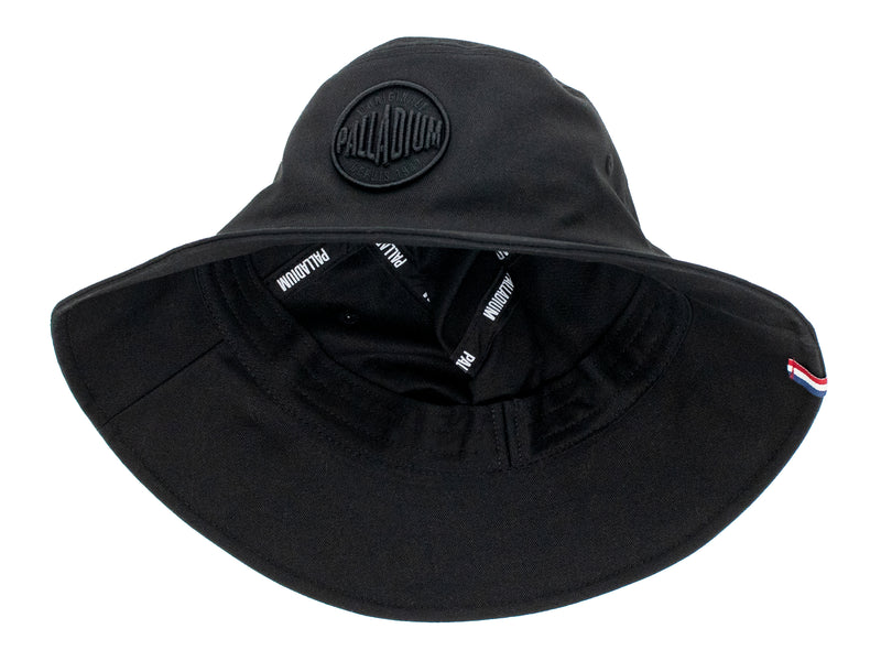 Black Men's Palladium Logo Bucket Hats | 3629KQNDJ