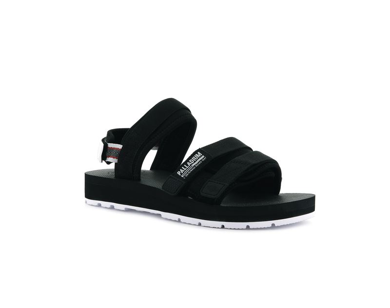 Black Men's Palladium Outdoorsy Sandals | 0197PSFHY