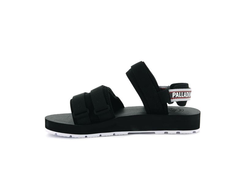 Black Men's Palladium Outdoorsy Sandals | 0197PSFHY