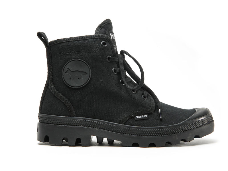 Black Men\'s Palladium Pallabrousse X Kitsune Boots | 3602DSBEY