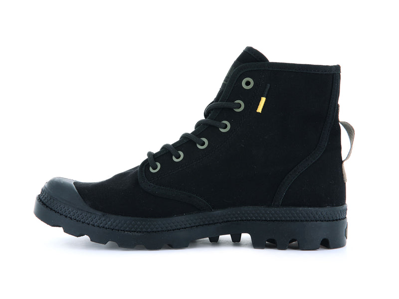 Black Men's Palladium Pampa Hi Htg Supply High Tops | 4821AWDBL