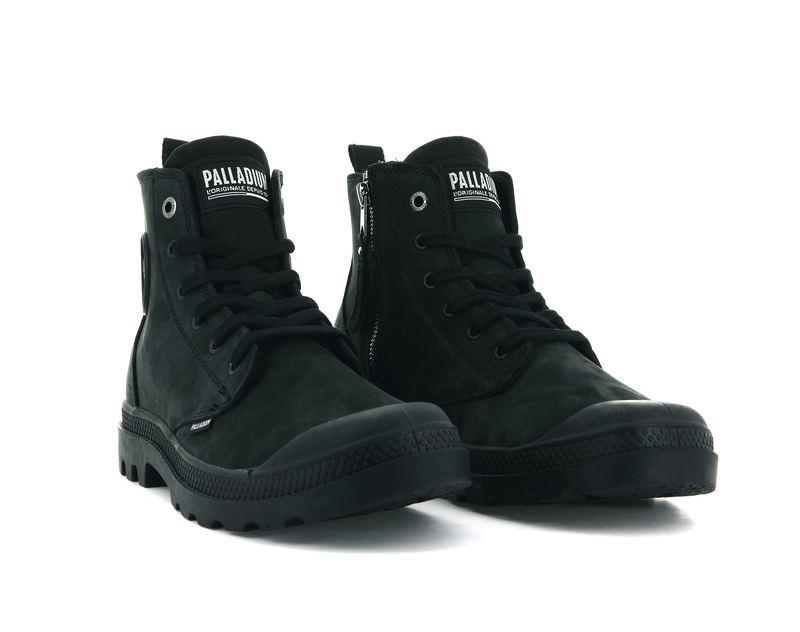 Black Men's Palladium Pampa Hi Zip Nbk Boots | 2685TKPNV