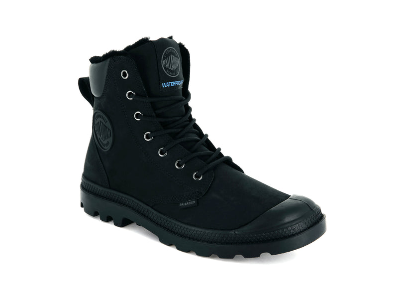 Black Men's Palladium Pampa Sport Cuff Wps High Tops | 0862XYTQM