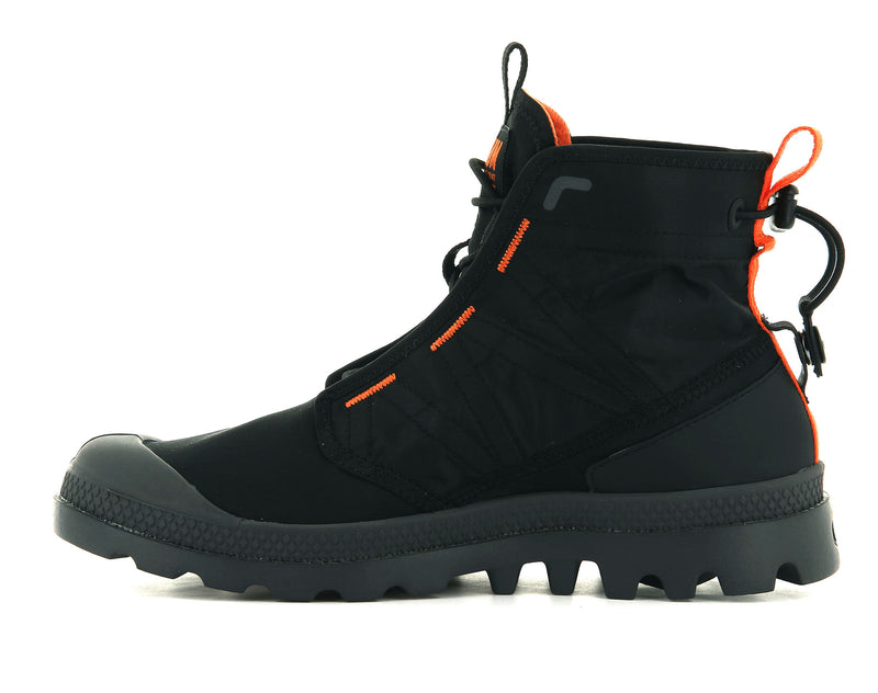 Black Men's Palladium Pampa Travel Lite High Tops | 0213RTBQV