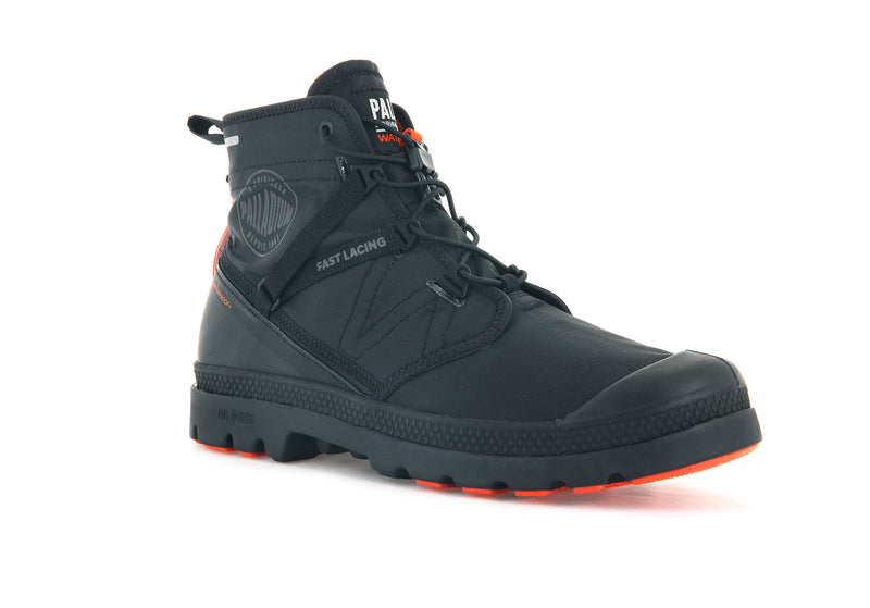 Black Men's Palladium Pampa Travel Lite+ Waterproof Boots | 1598XRAVM