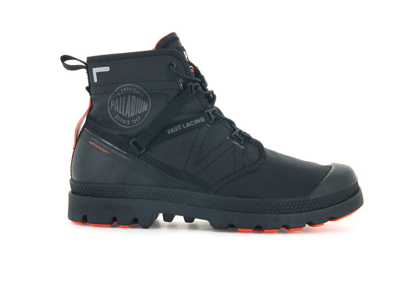 Black Men\'s Palladium Pampa Travel Lite+ Waterproof Boots | 1598XRAVM