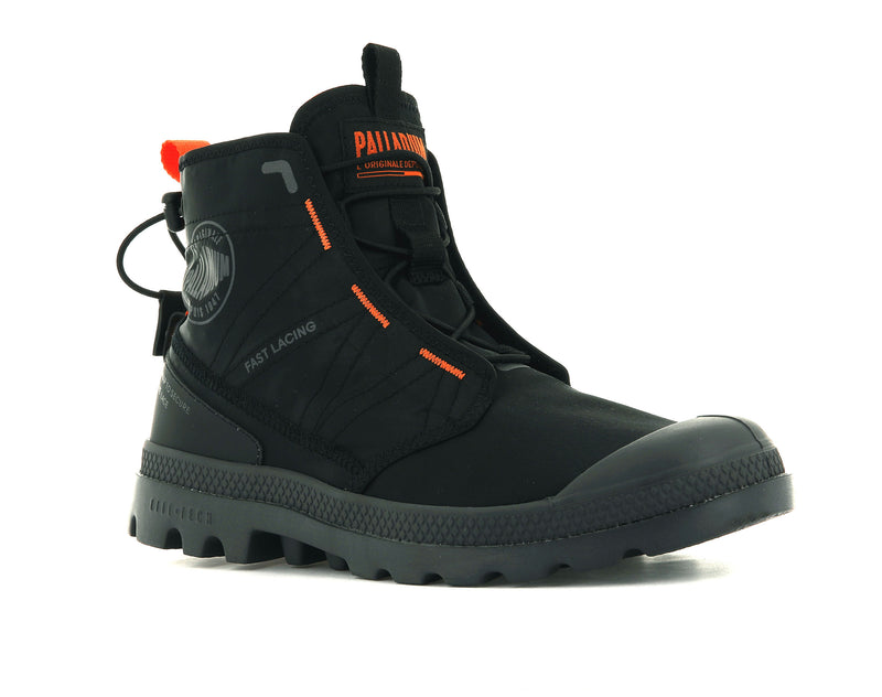 Black Men's Palladium Pampa Travel Lite Boots | 4137SYZLU