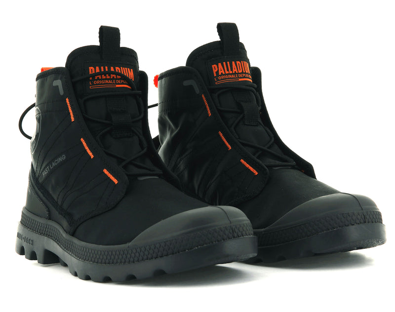 Black Men's Palladium Pampa Travel Lite Boots | 4137SYZLU