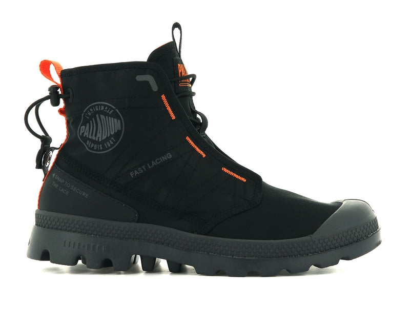 Black Men\'s Palladium Pampa Travel Lite Boots | 4137SYZLU