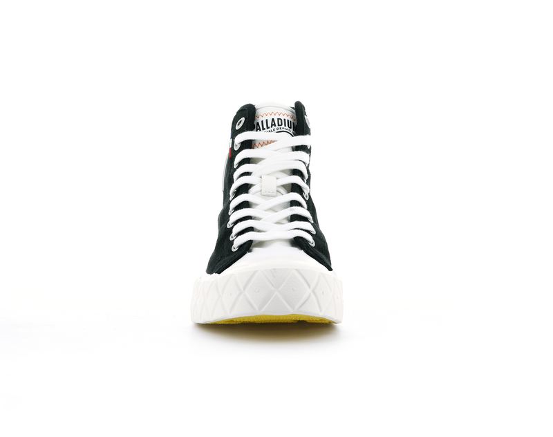 Black Women's Palladium Palla Ace Canvas Mid High Tops | 0834UBLDV