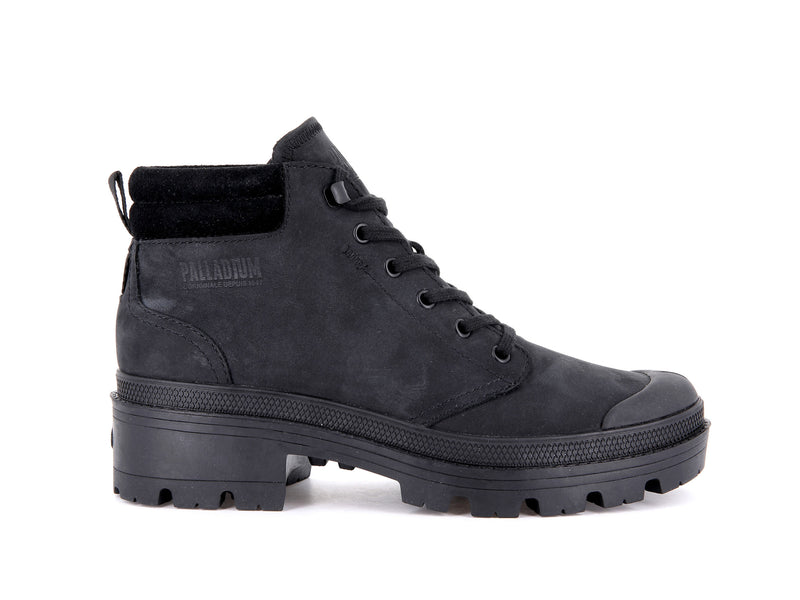 Black Women\'s Palladium Pallabase Lo Cuff Boots | 0567YHKML