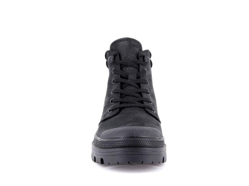 Black Women's Palladium Pallabase Lo Cuff High Tops | 4632FZAPO