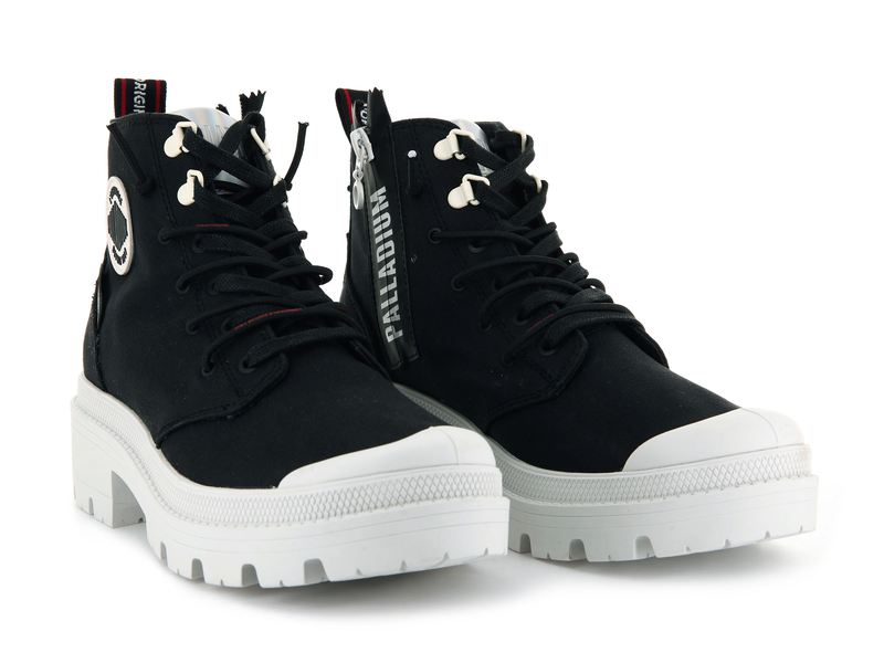 Black Women's Palladium Pallabase Metro Boots | 0219CQOXG